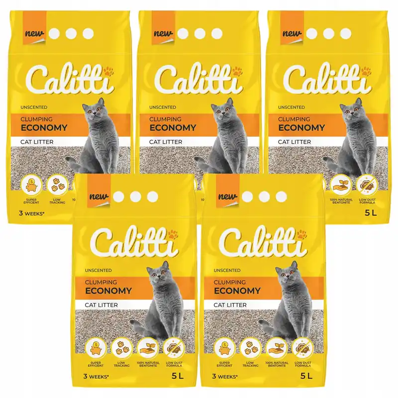 Promocja Żwirek bentonitowy dla kota Calitti Economy 5 x 5l