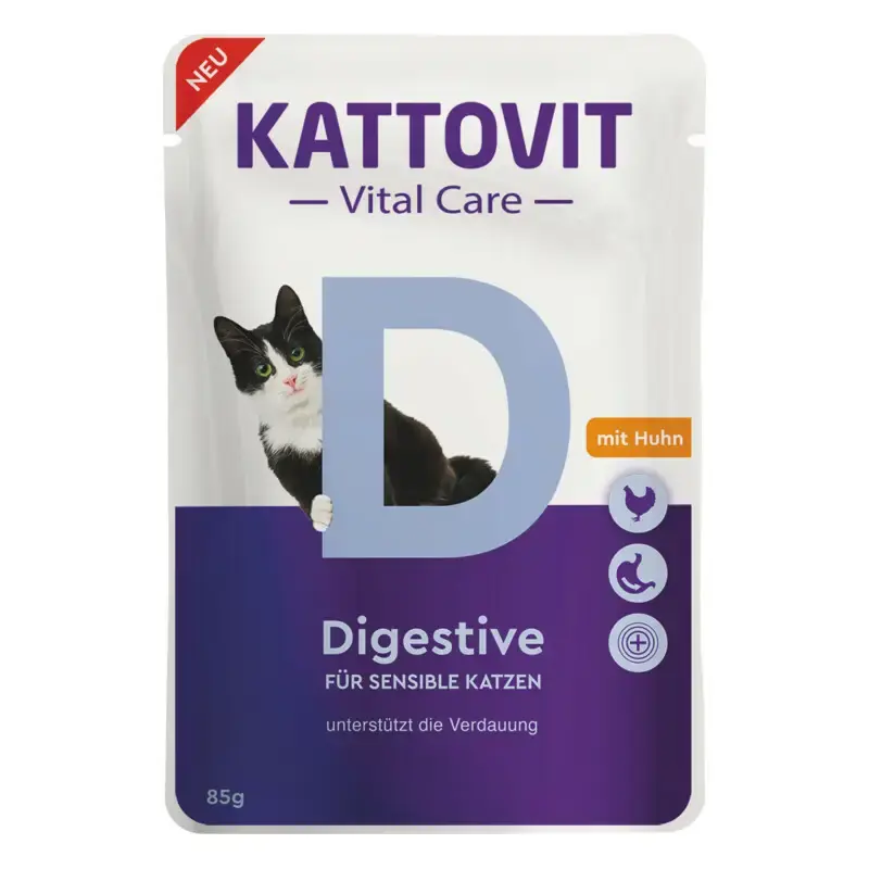 KATTOVIT DIGESTIVE kurczak - mokra karma dla kotów 85g Wyprzedaż