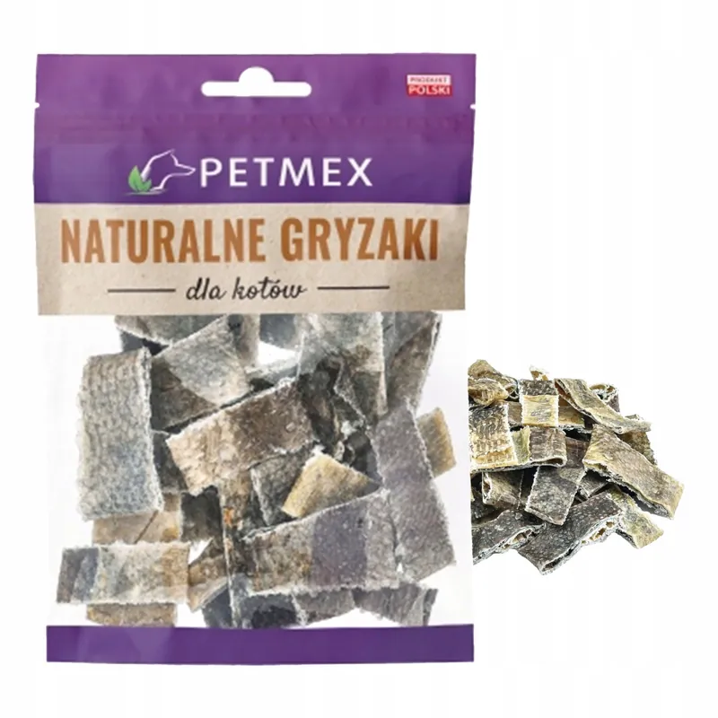 PETMEX Skóra z dorsza paseczki naturalny przysmak dla kota 40g Nowość