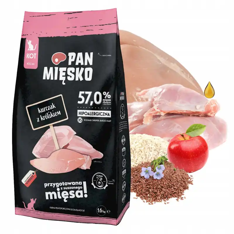 Popularny Pan Mięsko sucha karma dla kociąt 1,6 kg Kurczak Królik