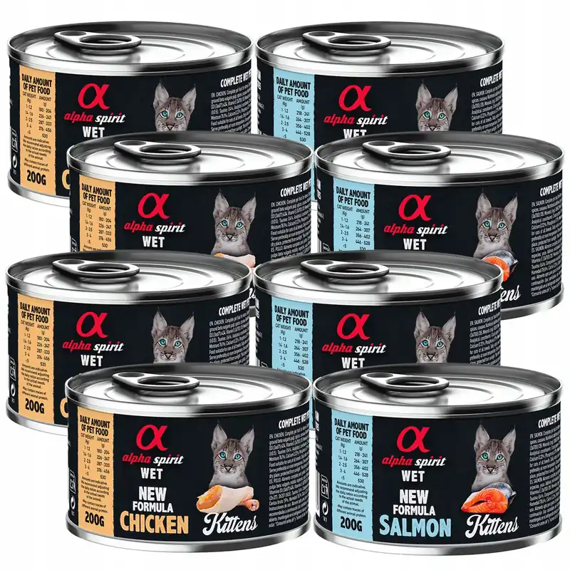 ALPHA SPIRIT Kitten Karma mokra dla kociąt mix smaków 8 x 200g Premium