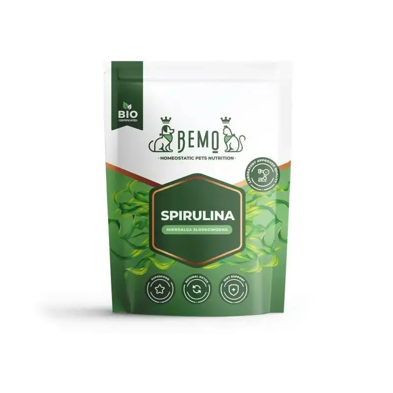 BEMO Spirulina - mikroalga słodkowodna dla psa i kota, suplement diety 600g Wybór klientów