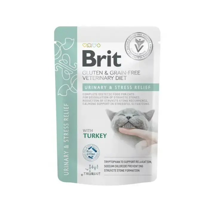 Ekspresowa dostawa Brit Grain Free Veterinary Diets Cat Pouch Urinary&Stres Relief - mokra karma dla kota, saszetka 85g