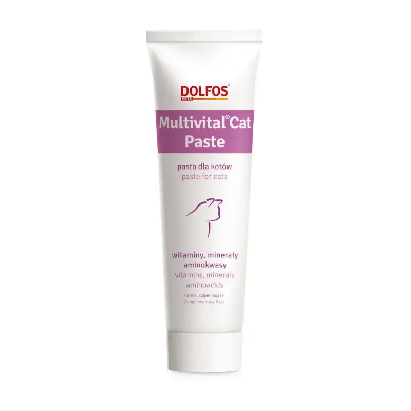 Tani DOLFOS Multivital Cat Paste - Zestaw witamin, aminokwasów i składników mineralnych dla kotów, 100g
