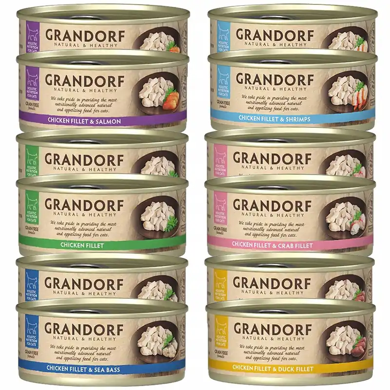 GRANDORF zdrowa karma mokra dla kota mix smaków Kurczak 12 x 70g Bezzbożowa Cena promocyjna