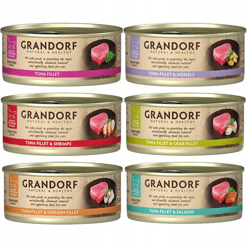 Oferta GRANDORF zdrowa karma mokra dla kota mix smaków Tuńczyk 6 x 70g Bezzbożowa