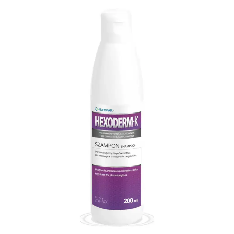 EUROWET Hexoderm K - szampon dermatologiczny dla psów i kotów, 200ml Super okazja