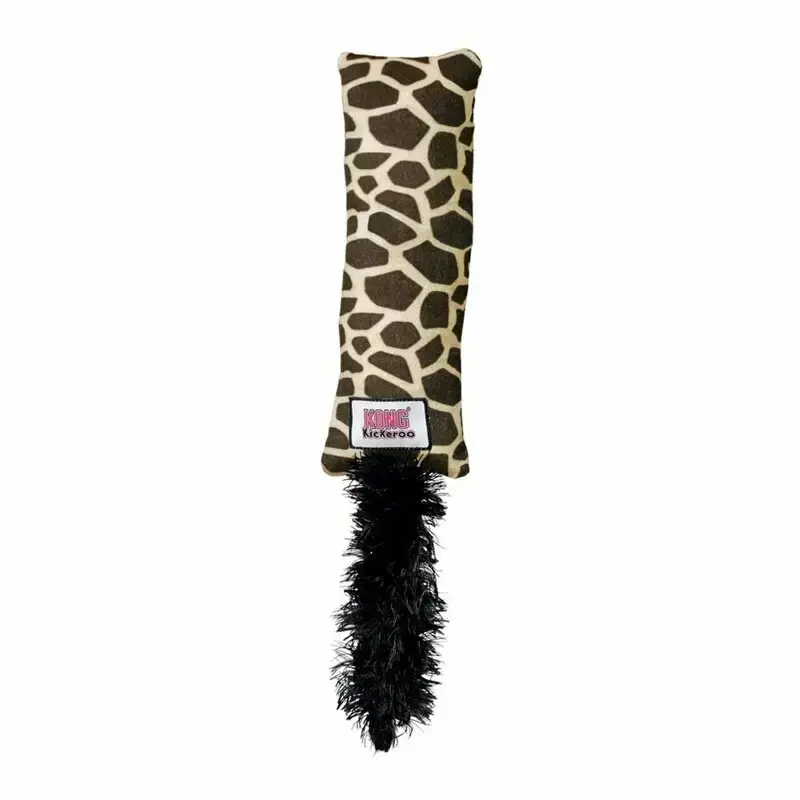 Ograniczona ilość KONG® Cat Kickeroo Pattern 1 - zabawka z kocimiętką dla kota, podłużny wałek z ogonem