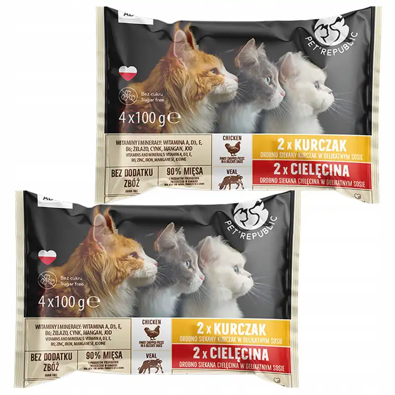 Wybór klientów PET REPUBLIC Mix Smaków mięsny karma dla kota mokra saszetka 8 x 100g