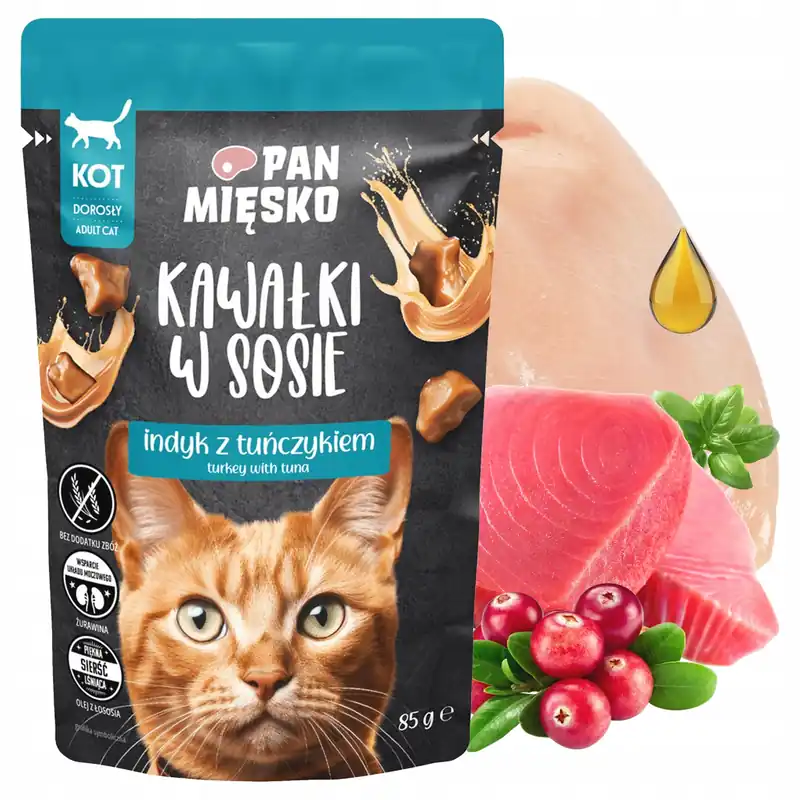 Okazja Pan Mięsko dla kota mokra karma 85g Indyk Tuńczyk
