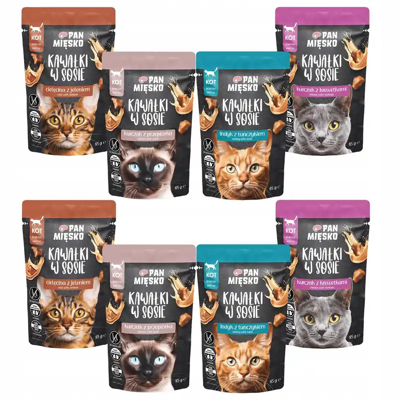 Pan Mięsko mokra karma dla kota 8 x 85g Mix Nie przegap
