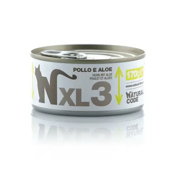 NATURAL CODE XL3 Kurczak i aloes - mokra karma dla kota, puszka 170g Nowość