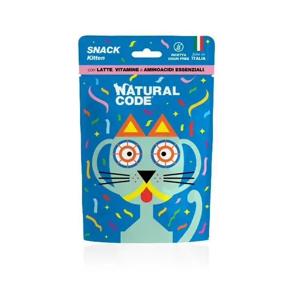 NATURAL CODE Kitten Snack z mlekiem, witaminami i niezbędnymi aminokwasami - Przysmaki dla kociąt, 60g Wysoka jakość
