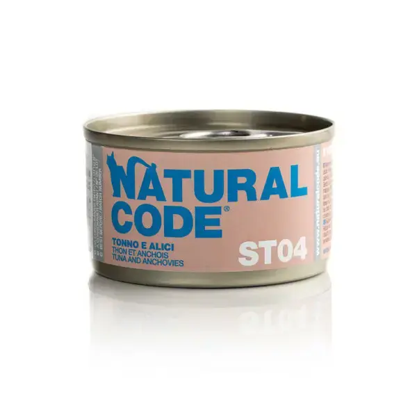 NATURAL CODE ST04 tuńczyk i anchois - mokra karma dla kotów sterylizowanych, puszka 85g Hit sprzedaży
