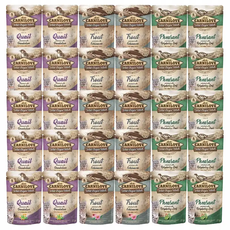 CARNILOVE CAT POUCH Mix smaków karma mokra dla kota 30 x 85g bez zbóż Wyprzedaż