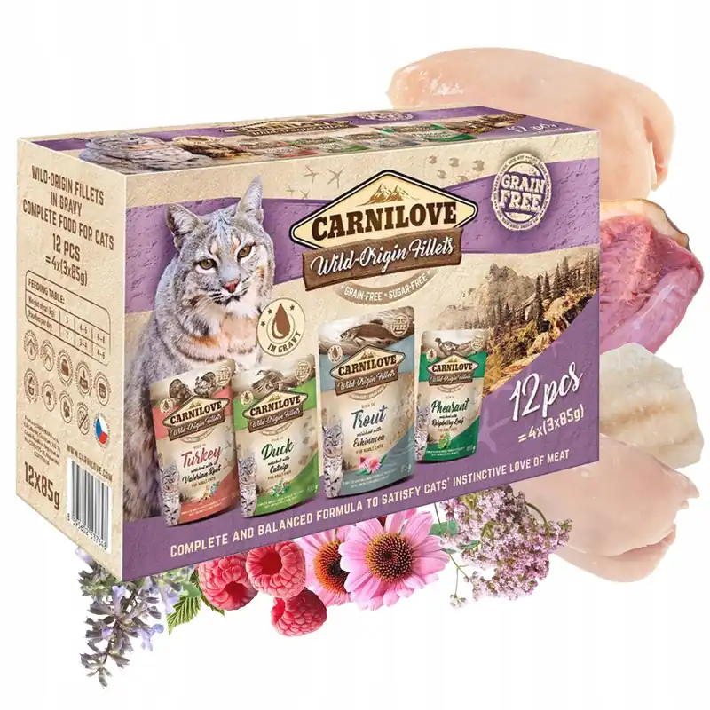 Kup online CARNILOVE CAT POUCH Mix smaków karma mokra dla kota 12 x 85g bezzbożowa