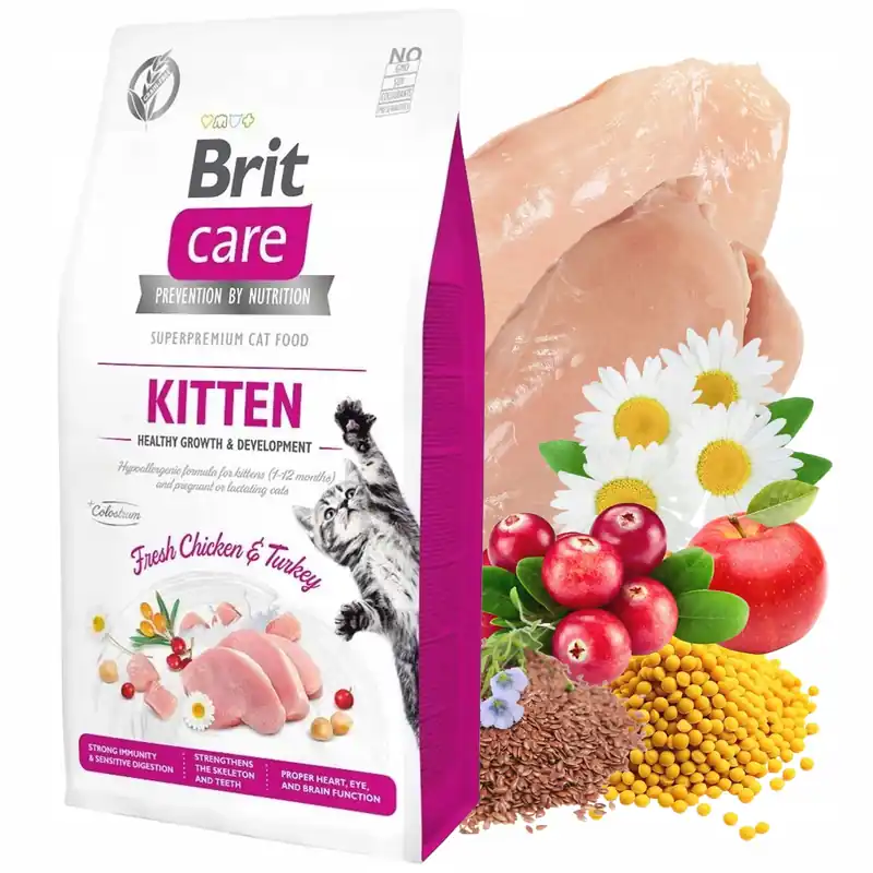 Brit Care Kitten 2 kg Chicken Turkey sucha karma dla kociąt Niska cena