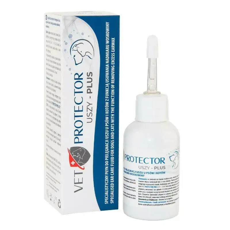 Vet Protector® uszy Plus - płyn do pielęgnacji uszu u psów i kotów, 50ml Łatwy zwrot