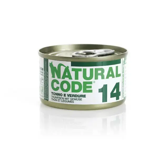 NATURAL CODE 14 tuńczyk, warzywa - mokra karma dla kota, puszka 85g Bezpieczna płatność
