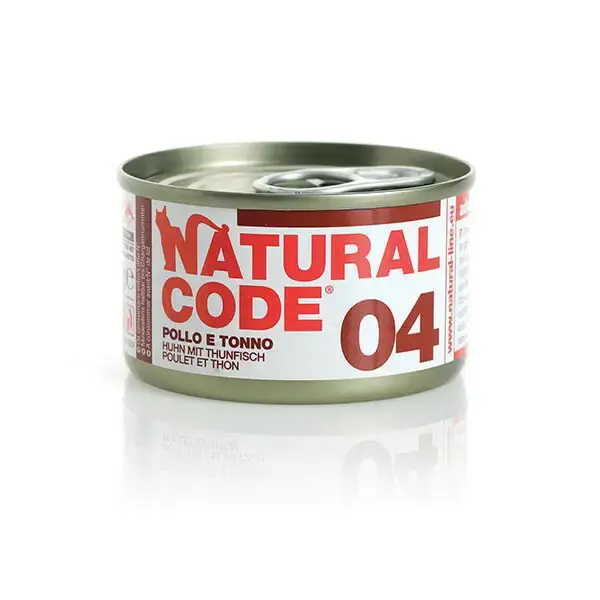 Ekspresowa dostawa NATURAL CODE 04 kurczak, tuńczyk - mokra karma dla kota, puszka 85g