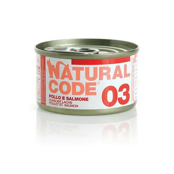 NATURAL CODE 03 kurczak, łosoś - mokra karma dla kota, puszka 85g Niska cena