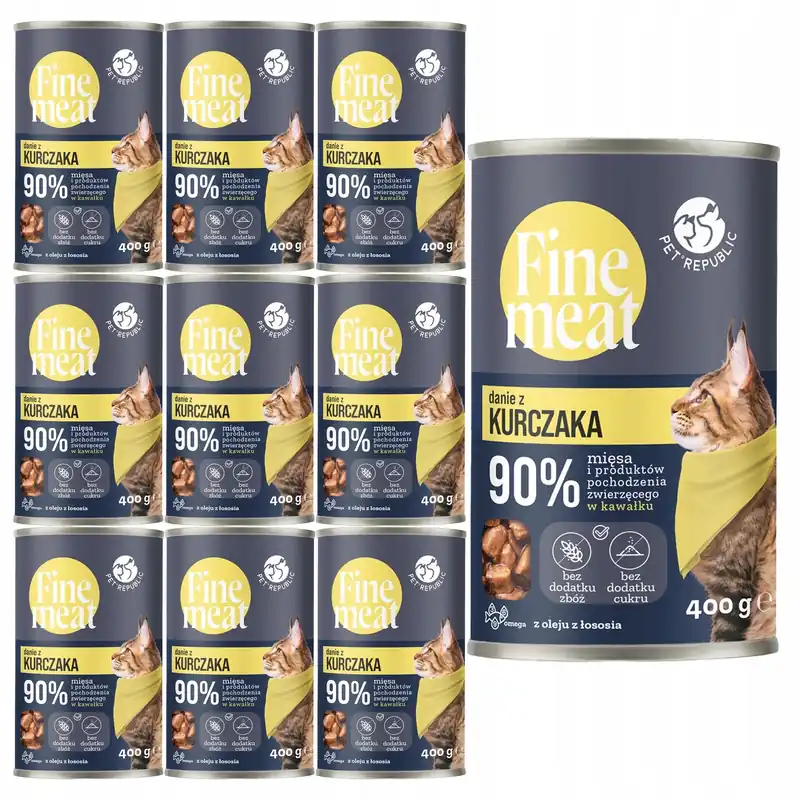 Ekspresowa dostawa PET REPUBLIC FINE MEAT karma mokra kota kawałki w sosie Kurczak 10 x 400g