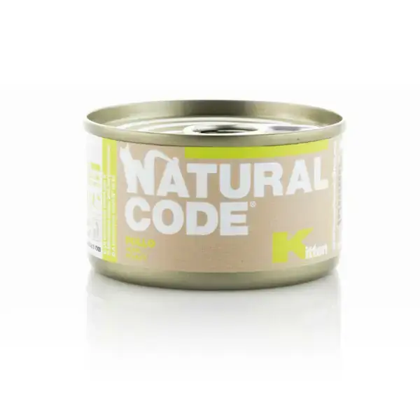 Ograniczona ilość NATURAL CODE Kitten – kurczak - Mokra karma dla kociąt, puszka 85g