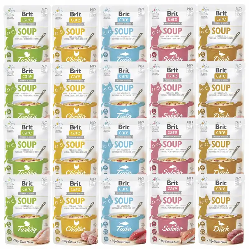 Nie przegap Brit Care Soup 20 x 75g mix mokra karma dla kota