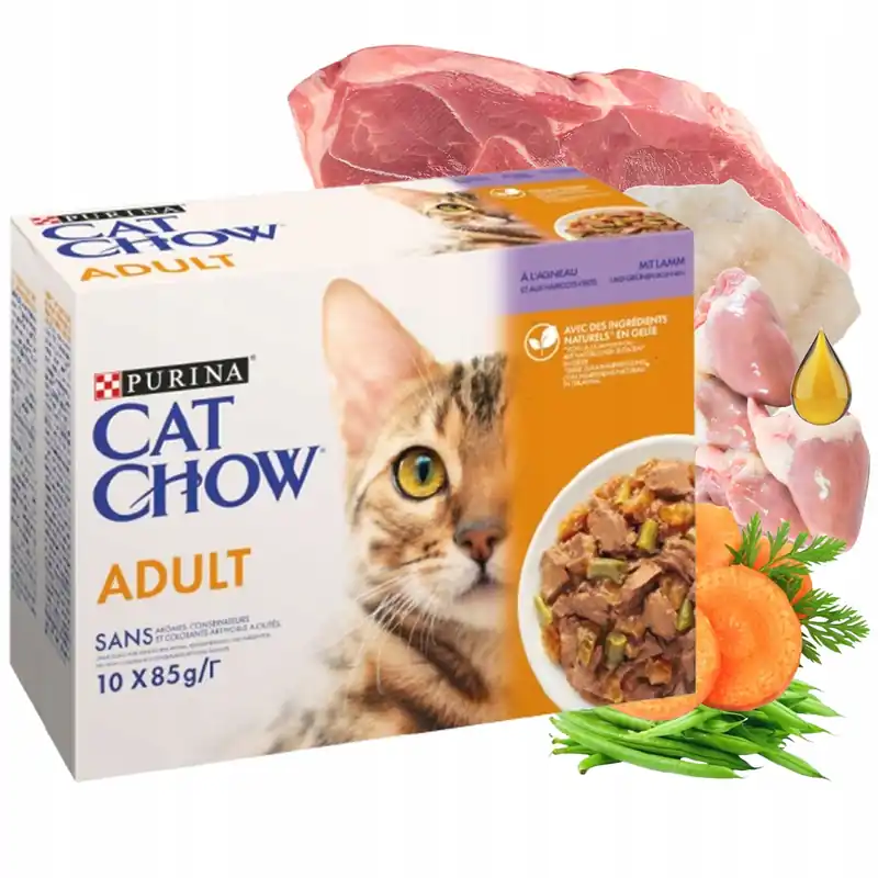 Tylko do końca tygodnia Purina Cat Chow Adult mokra karma dla kota Jagnięcina z Fasolką 10 x 85g