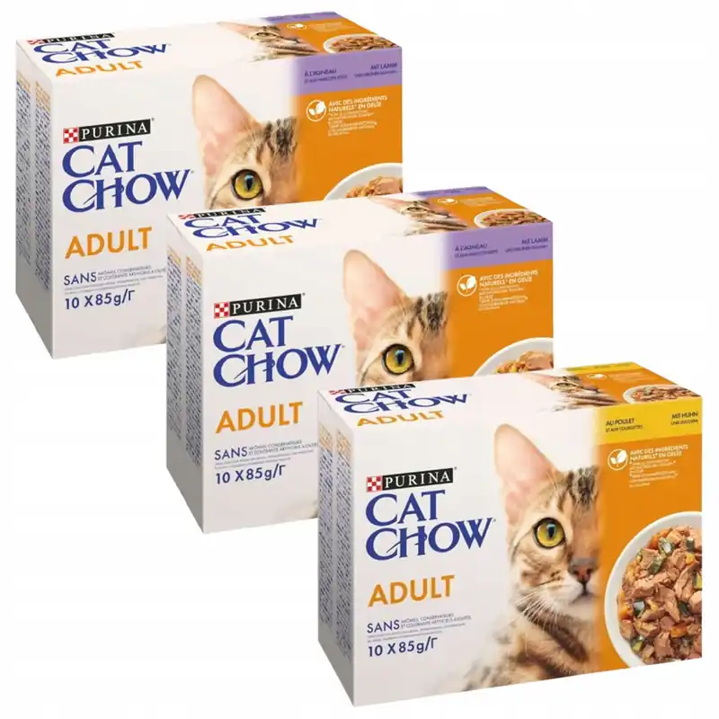 Taniej Purina Cat Chow Adult mokra karma dla kota Mix Smaków 30 x 85g