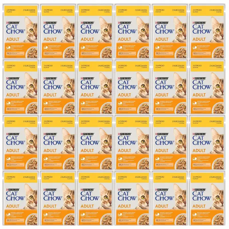 Taniej Purina Cat Chow mokra karma dla kota w galaretce Kurczak z Cukinią 24 x 85g
