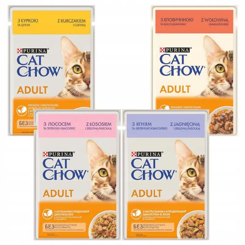 Purina Cat Chow mokra karma dla kota w galaretce Mix Smaków 4 x 85g Zniżka