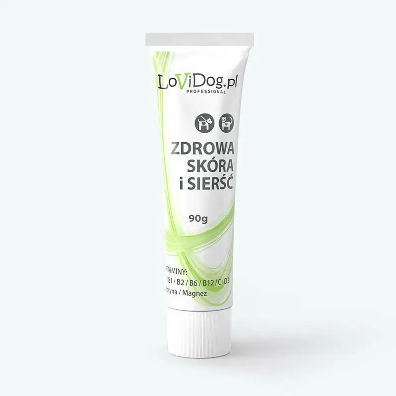 Lovi Dog Zdrowa skóra i sierść - Pasztet z wątróbką dla psa i kota, 90g Nowość