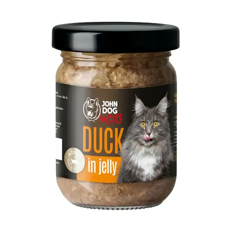 JOHN DOG For Cats Kaczka w galaretce - Mokra karma dla kotów w słoiku, 100g Do wyczerpania zapasów