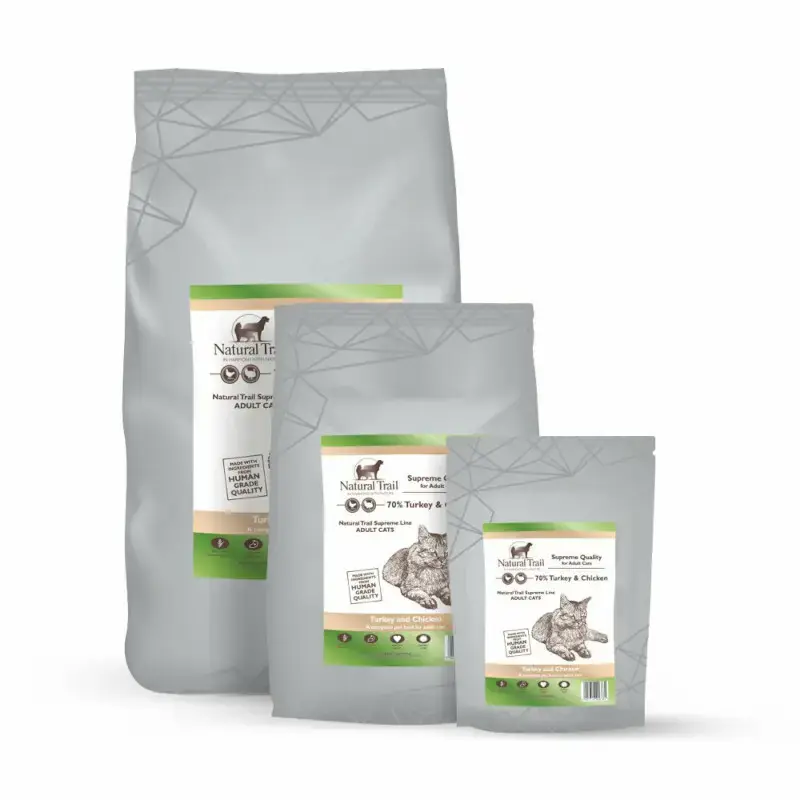 Sprawdź teraz Natural Trail Cat Supreme Adult Turkey & Chicken 70% - sucha karma dla kotów dorosłych z indykiem i kurczakiem
