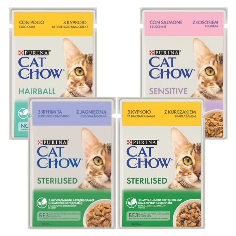 Purina Cat Chow mokra karma dla kota w sosie Mix Smaków 4 x 85g Łatwy zwrot