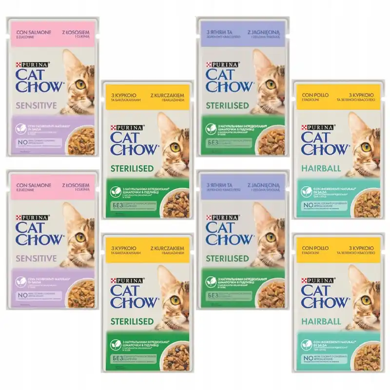 Purina Cat Chow mokra karma dla kota w sosie Mix Smaków 8 x 85g Szybka dostawa
