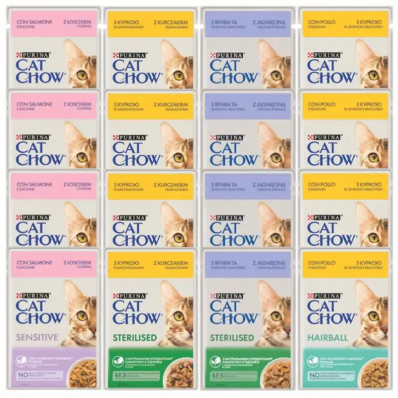 Purina Cat Chow mokra karma dla kota w sosie Mix Smaków 16 x 85g Dodaj do koszyka