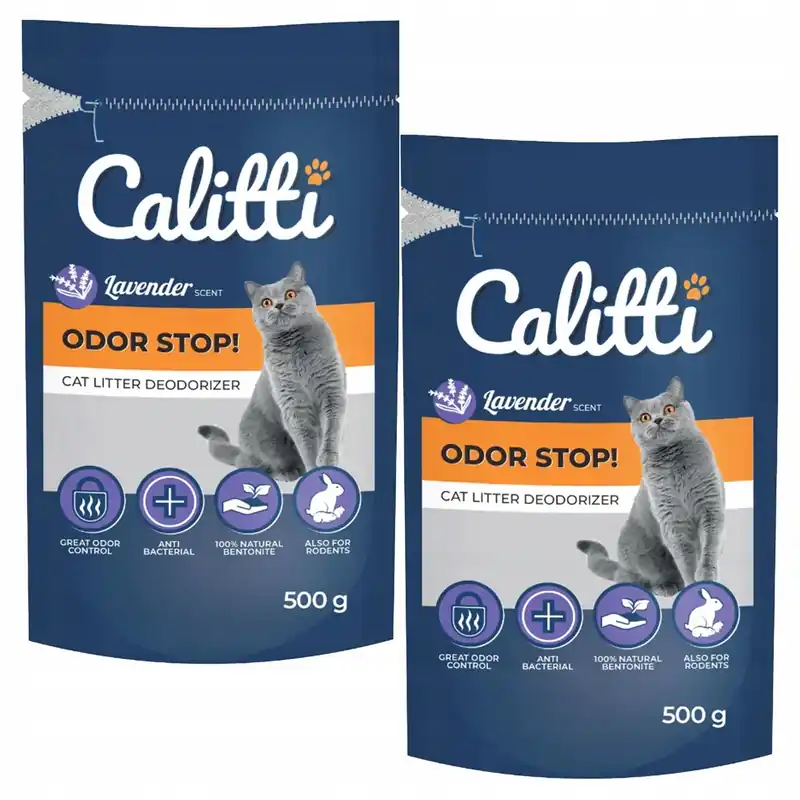 Neutralizator zapachu do żwirku Calitti Odor Stop 2 x 500g Tylko do końca tygodnia
