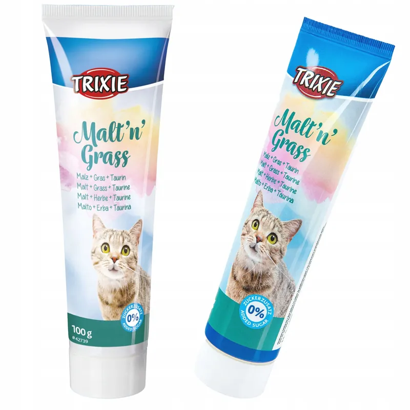 Trixie pasta słodowa witaminowa z trawą odkłaczająca dla kota 100g Niska cena