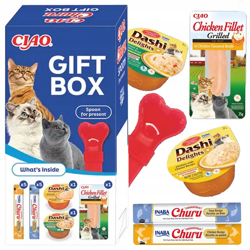 Bezpieczna płatność Inaba Cat Ciao Giftbox prezent świąteczny dla kota Mix przysmaków