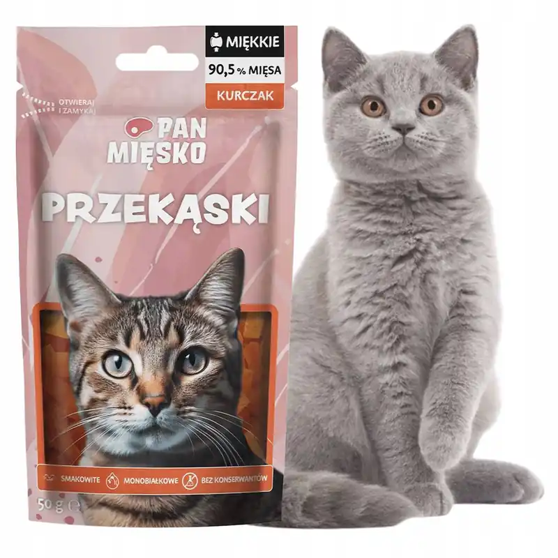 PAN MIĘSKO Przekąska Naturalny Smakołyk przysmak dla kota Kurczak 50g Tani