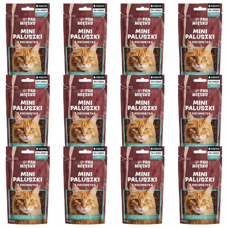 PAN MIĘSKO Mini Paluszki Naturalny przysmak dla kota Kaczka 12 x 50g Najlepsza cena