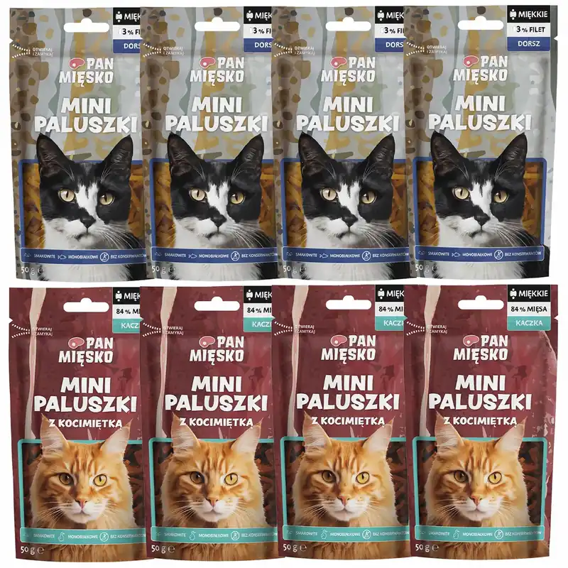 Oferta PAN MIĘSKO Mini Paluszki Naturalny przysmak dla kota Mix smaków 8 x 50g