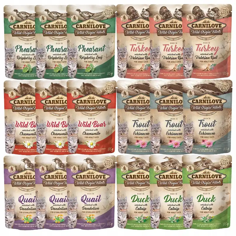 Super okazja CARNILOVE CAT POUCH Mix smaków mokra karma dla kota 18 x 85g bezzbożowa