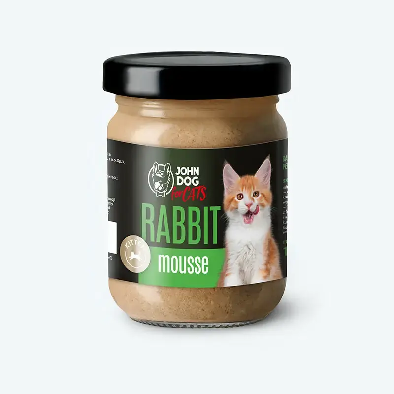 JOHN DOG For Cats Mus królik - Mokra karma dla kociąt w słoiku, 100g Ostatnie sztuki