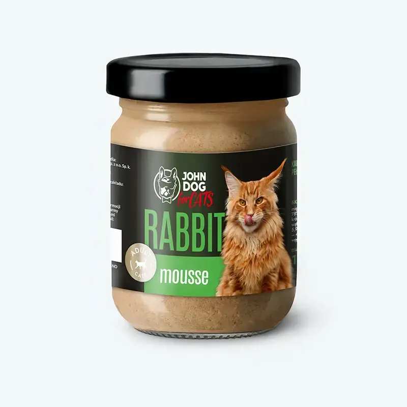 JOHN DOG For Cats Mus Królik - Mokra karma dla kotów dorosłych w słoiku, 100g Najlepsza cena