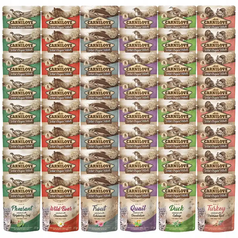 Niska cena CARNILOVE CAT POUCH Mix smaków mokra karma dla kota 48 x 85g bezzbożowa
