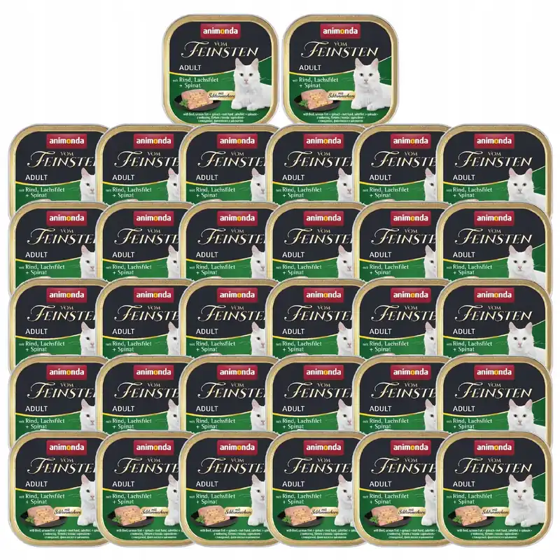Promocja ANIMONDA Vom Feinsten mokra karma dla kota Wołowina Łosoś Szpinak 32 x 100g