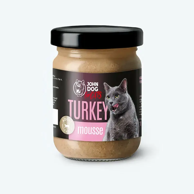 Rabat JOHN DOG For Cats Mus Indyk - Mokra karma dla kotów dorosłych w słoiku, 100g